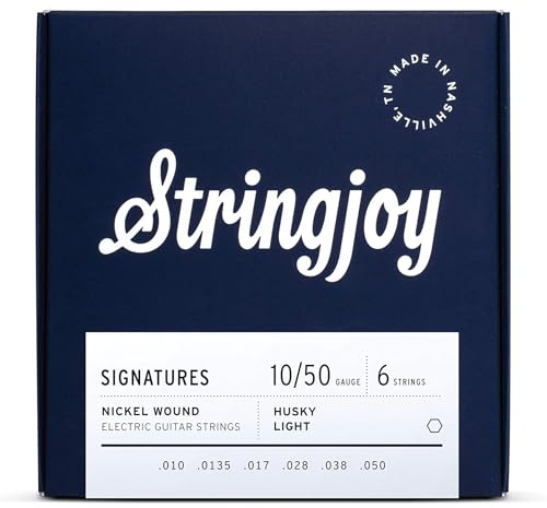 Stringjoy Signatures 10-50 Balanced Husky Light Gauge – Nickel Wound Electric Guitar Strings - Exceptional Stability and Incredible Presence, Electric 6 String Set, 1-Pack
