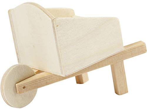 GreeDeko - Mini carriola in legno da 11 x 6 cm, decorazione fai da te