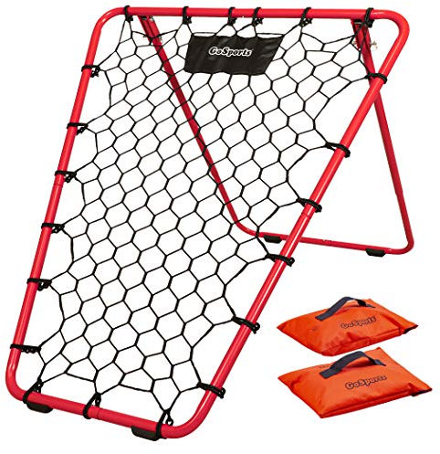 GoSports Basketball-Rebounder mit verstellbarem Rahmen, Gummigrifffüßen und Sandsäcken – tragbare Passback-Trainingshilfe