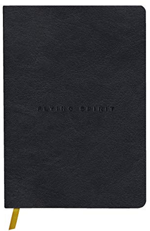 Clairefontaine 102946C Heft Flying Spirit, Cover aus Leder, 14,8 x 21cm, Fadenbindung, Lesezeichen, 90 Blatt, 90g, liniert, 1 Stück, Schwarz