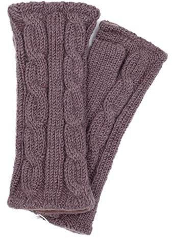 McRon Damen Gestrickte Pulswärmer Emily Lavendelgrau 259