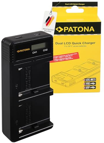 PATONA Double LCD Chargeur Compatible avec Sony NP-FM500H NP-F970 NP-F980 NP-F960 NP-F950 NP-F930 NP-F750 NP-F550 NP-FM30 NP-FM50 NP-FM70 NP-FM90 NP-QM51 NP-QM71 NP-QM91D Batterie