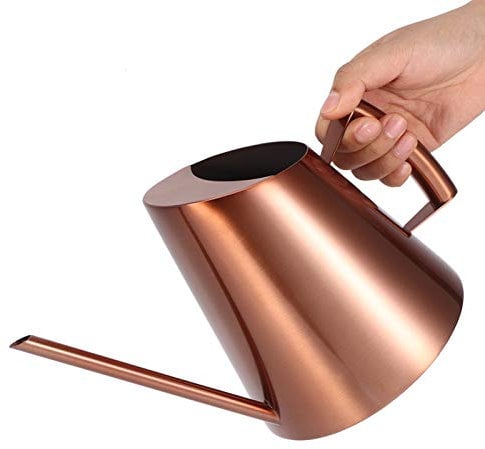 Fdit Gießkanne Massiver Edelstahltopf mit langem Auslauf für Bonsai-Zimmerpflanzen Gartengrüne Pflanze Blumenbewässerungskessel Mehrfachkapazität Optional MEHRWEG VERPAKUNG(900ml)