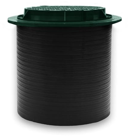 Varile 80x80cm Revisionsschacht aus robustem Kunststoff mit abschließbarem, grünem Deckel – belastbar bis 1,5t und frostresistent