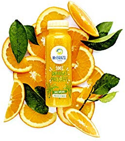 Jus pressé à froid et 100% naturel : jus d'orange Bio - Pack de 12 bouteilles de 1L My Brazil Factory