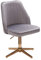 Wohnling Schreibtischstuhl Grau Samt Design Drehstuhl mit Lehne, Schalenstuhl 120 kg Höhenverstellbar, Arbeitsstuhl ohne Rollen, Stuhl Schreibtisch Home-Office Drehbar
