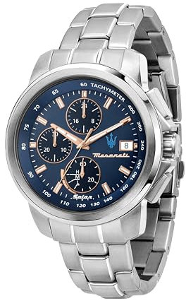 Maserati Herren Uhr, SUCCESSO SOLAR Kollektion, Quarzwerk, Nur Zeitanzeige, aus Edelstahl - R8873645004