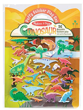 Melissa & Doug 40521 Wiederverwendbare Puffy Sticker-Dinosaurier | Aktivitätsbücher | ab 3 Jahren | Geschenk für Jungen oder Mädchen