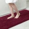 Homaxy Badezimmerteppich rutschfest Waschbar Badematte Weich Flauschig Badteppich Shaggy Hochflor Mikrofaser Badvorleger – 60 x 90 cm, Weinrot