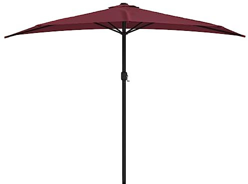 VidaXL Parasol de balcon mât en aluminium Bordeaux 300x150x253 cm Demi