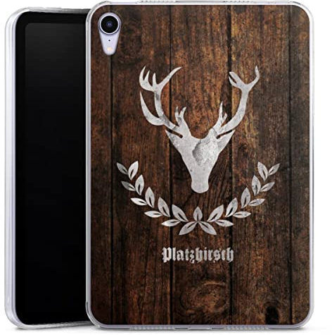 DeinDesign Silikon Hülle kompatibel mit Apple iPad Mini (2021) Case Tablet Hülle Hirsch Holzoptik Holz
