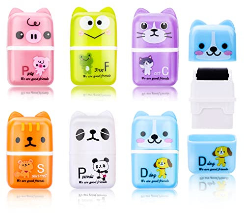 cobee Niedlicher Radiergummi für Kinder, 6 Stück Cartoon Tier Bleistift Radiergummis Gummi Kinder Radiergummis mit Rasierrollen Etui Tiermotiv Radiergummi für Kinder Partygeschenke Schule
