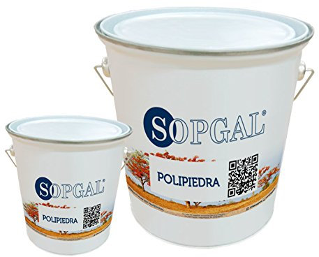 Sopgal Pintura efecto piedra: Polipiedra (5+1kg - Gris Porriño) - Revestimiento impermeabilizante para exteriores acabado piedra natural.