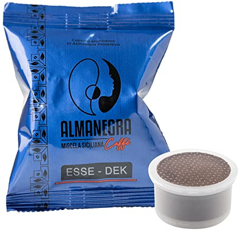100 Capsule Cialde Almanegra Caffe Compatibili per Esse Essse Caffè Essecaffe Decaffeinato Dek Deka