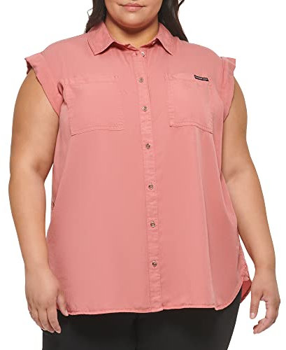 Calvin Klein Damen Cj2x2270-krj-1x Hemd mit Button-Down-Kragen, Savannah, 1X