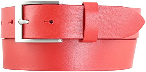 BELTINGER Gürtel aus Vollrindleder 3,5 cm | Jeans-Gürtel für Damen Herren 35mm | Chino-Gürtel Anzuggürtel | Rot 90cm