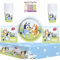 Bluey Party Supplies Pack Serves 16 Guest: With Table Cover, 7 Dessert Plates, Luncheon Napkins, Cups with Birthday Candles