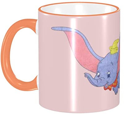 Tasse für Dumbo Kaffeetasse, lustiger Geburtstag oder Weihnachten, Muttergeschenk, 11 oz Kaffeetasse, Keramiktasse mit farbigem Rand