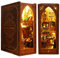 Spilay DIY Book Nook Kit, DIY Puppenhäuser Holz Miniatur Haus Möbel Kit Mit LED-Licht,Spieluhr,3D Holzpuzzle Buchstütze Bücherregal Dekoration,Buchstützen Modell Build-Creativity Kit-SL06