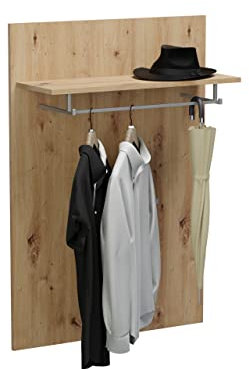 xonox.home Garderobe Torino X72E3621 Garderobenpaneel Wandgarderobe Garderobe Wandpaneel Kleiderstange in Eiche Nb.ca.76x110x27 cm