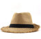 Angxiong Sonnenhut Strohhut Hut Strandhut Herren Sommer Panamamütze Casual Fedora Hut Herren Strohhut Schutz Breite Krempe Sombrero Adult56-58Cm Khaki