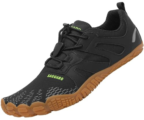 SAGUARO Chaussures Minimalistes de Barefoot Homme Shoes de Trail Femme Five Fingers Tout Noir 43
