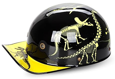 Halbschalenhelm Mit ECE-Zulassung Motorradhelm Baseball Cap Mit Schnellverriegelung Cruiser Chopper Scooter Helm Baseballmütze Deutscher Stil Totenkopf Kappe Helm Mopedhelm 57-64cm