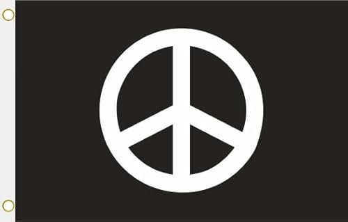 U24 Flagge Fahne Peace Zeichen schwarz 90 x 150 cm