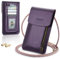 Casecond Uomo Donna Borsa a Tracolla per Mini Cellulare Piccola Borsa per Universale Telefono Portatile Messenger con Slot Carte di Credito per iPhone 14 12 11 Pro Max Samsung Xiaomi Fino a 7.5 Viola