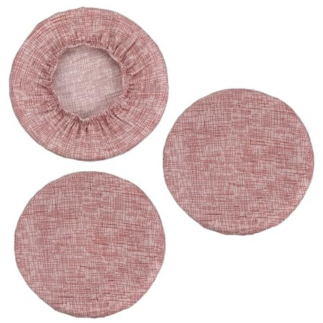 PATIKIL Round Bar Stool Cover, 3 Pack Elastic Bar Stool Cover Washable Seat Cushion for Diameter 12-14 Chair, Reddish-brown