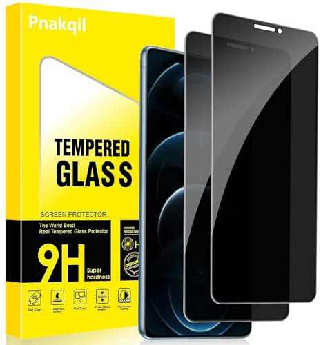 Pnakqil Sichtschutz Schutzfolie für iPhone 12 Pro Max 2 Stück,Privacy Anti-Spy 9H Härte Sichtschutzfolie Bickschutzfolie,Privatsphäre Anti-Spähen Kratzfest Blasenfrei Schutzglas Displayschutzfolie