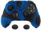 eXtremeRate PlayVital weiche Hülle für Xbox Series S/X,Case Anti-Rutsche Schutzhülle Griffe Skin,2 Stück Schwarze Stick Aufsätze für Xbox Series S/X Controller(Samurai Edition,Schwarz und Blau)