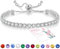 Suyi Tennis Bracelet Birthstone Cubic Zirconia Bracelet Silver Silder Bracelet Birthday Jewellery April Birthstone Bracelet