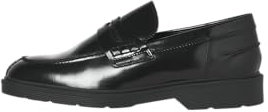 JACK&JONES JFWDAX Leather Loafer STYD LN Slipper, Black, 44 EU, Nero, 44 EU