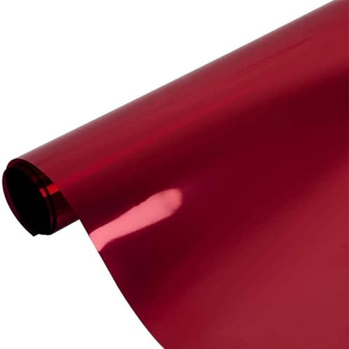 DEZYPZAM Verdunkelungsfolie, Fensterfolie Spiegelfolie, Spiegelfolie Selbstklebend, UV-Schutz Innen oder Außen für Haus Geschäfte Büro (Rot Silber,90x1000cm)