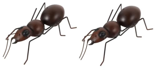 Sosoport 2stücke Eisen-ameisen-Dekoration Für Balkon Garten Hochwertige Handwerkskunst Vielseitig Einsetzbar Langlebig Kreative Gartenfigur Für Außenbereiche Und Rasenverschönerung