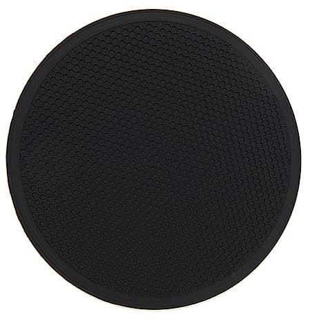 kesurpae Coussin en Silicone Grande Taille Rond 30 cm sous-Verres antidérapants isolés léger Pot Pad Tapis de vidange Accessoires de Table, Le Noir