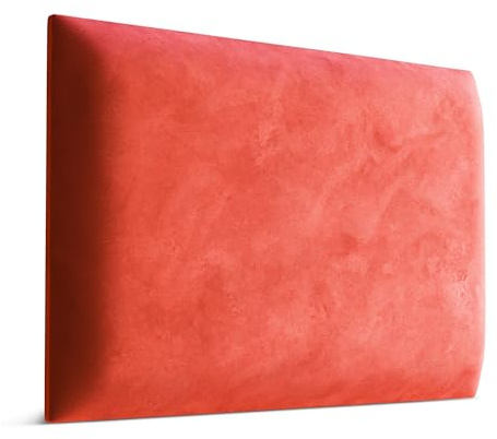 Muralo Wandkissen Gepolstert, Magic Velvet, Wandpolster - 60x40 cm, Rot | Wandpaneel, ideal als Bettkopfteil oder Lendenkissen - für Schlafzimmer und Wohnzimmer, einfache Anbringung mit Montagekleber