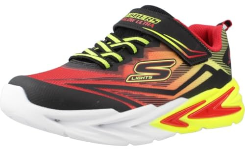 Skechers Lighted Gore and Strap Trainers W Mids Light Up - Red/Black, UK8
