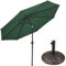 Vivo Technologies 2.7M Garden Parasol Round Garden Umbrella Sun Shading with Hand Crank, Parasol Umbrella Tilt Function (UV 30+) Waterproof Parasol for Outdoor, Garden and Patio with 10KG Base