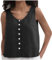 Ladies Cotton Linen Tank Tops Solid Summer Sleeveless Tshirt Button Up Vest Shirt Round-Neck Loose Tanks Casual Basic Tops for Women UK Sale