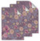 12 Geschenkpapier-Bögen hochwertige reißfeste Geschenkverpackung für Frauen Freundin magische Blumen violett lila für kleine Geschenke für Geburtstag Weihnachten (12 Bögen je A3-Format)