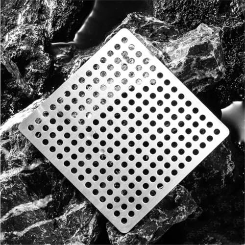 Cubierta de filtro de drenaje de ducha, colador cuadrado de acero inoxidable para fregadero de ducha, recogedor de pelo de drenaje de ducha, protector de filtro de drenaje (9,8 cm)