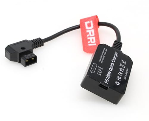 DRRI D-Tap auf USB-C PD 3.0 100W Bidirektionaler Ladeadapter, Schnellladegerät für V-Mount Goldmontageakku, Sony A7Siii FX3, Kamera für Smartphone, Laptop