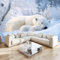 Papier Peint Intissé Animal Ours Polaire 3D Panoramique Papier Peint 300x210 cm pour Salon Chambre Décoration Murale Pour Adolescents et Enfants Murale