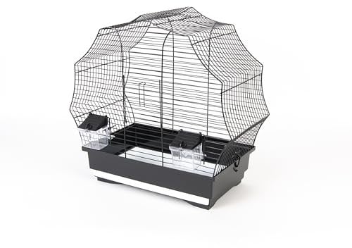 Vogelkäfig, Vogelheim, Vogelbauer, schwarz, 48 x 25,5 x 47 cm
