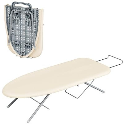 Petite planche à repasser pour centrale vapeur, planche à repasser pliable, petite table à repasser avec pieds pliants antidérapants, peu encombrante pour la maison, blanc laiteux