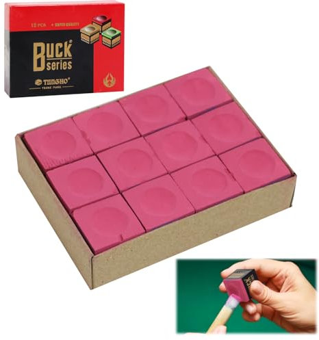 SMCEHEYA Taco de billar, 12 piezas de tiza antideslizante en polvo aceitoso rosa para taco de billar, accesorios de billar para jugadores de billar profesionales, entusiastas de barras deportivas en