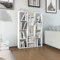 Myheimly Raumteiler Bücherregal 13 Fächer Wandregal Standregal Aktenregal Raumtrenner Büroregal Bücherschrank Hochglanz-Wei Weiß 100x24x140 cm Holzwerkstoff