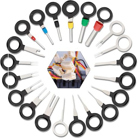 21Pcs Terminal Removal Tool Key Kit, Wire Connector Terminal Extraction Tool, Automotive Electrical Terminal Tool, Suitable for Auto Repair and Wire Pin Removal